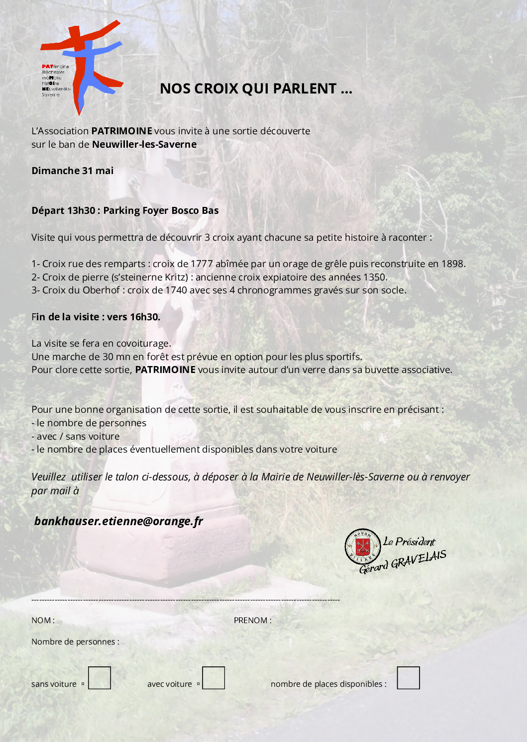 Affiche de la sortie découverte du 31 mai 2026 - Nos croix qui parlent